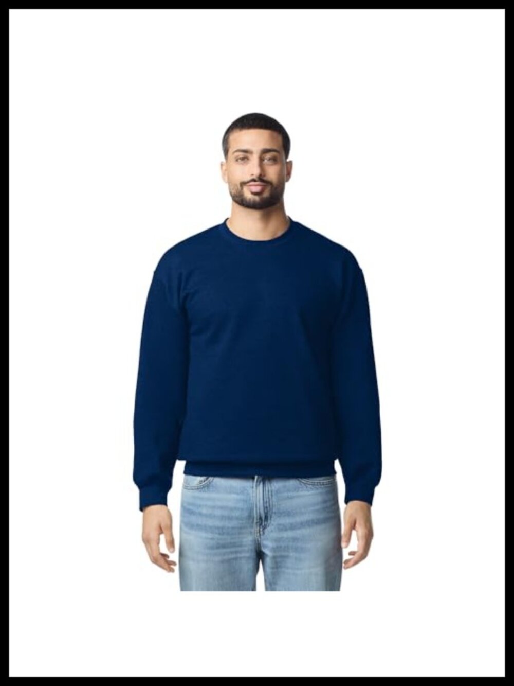 Cotton Polyester Blend Crewneck Sweatshirt, Classic Fit Long Sleeve Pullover